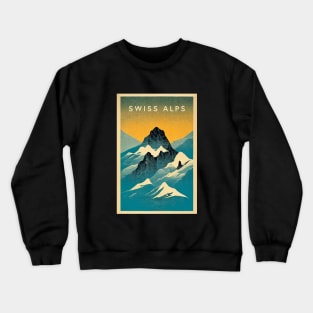 Swiss Alps Retro Travel Crewneck Sweatshirt